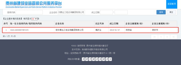 贵州省建筑业监管和公共服务平台 信宇腾远工程咨询集团有限公司